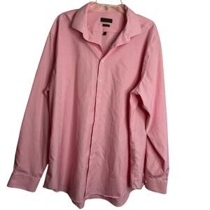 Calvin Klein Men's Dress Shirt Slim Fit,Pink/Red Pattern, Sz 19 36/37